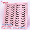 20 Pares ng 3D na makikislap na pilikmata Maling pilikmata Faux Mink Eyelashes