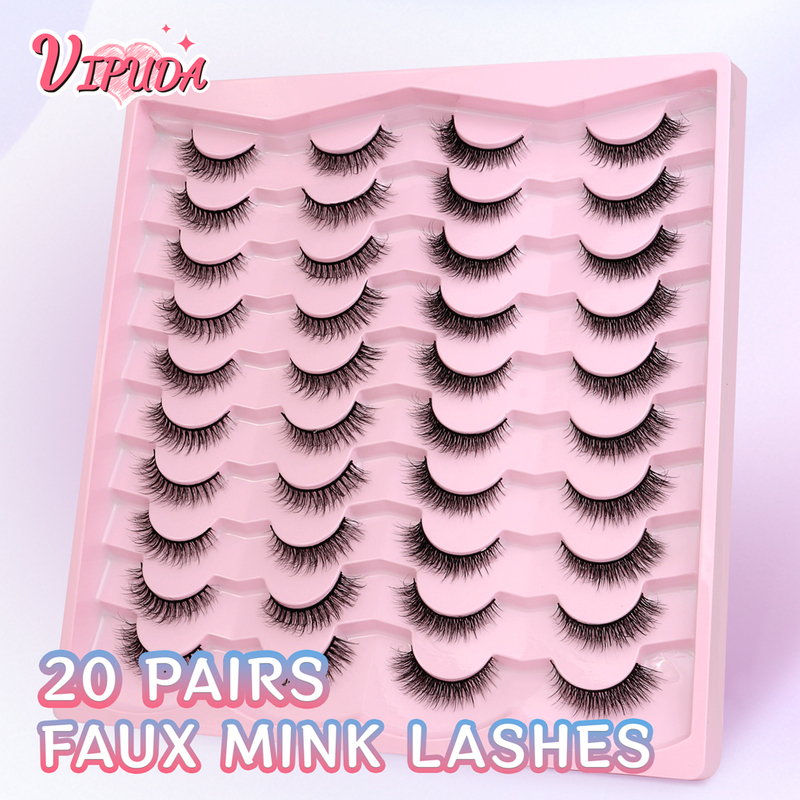 20 Pares ng 3D na makikislap na pilikmata Maling pilikmata Faux Mink Eyelashes