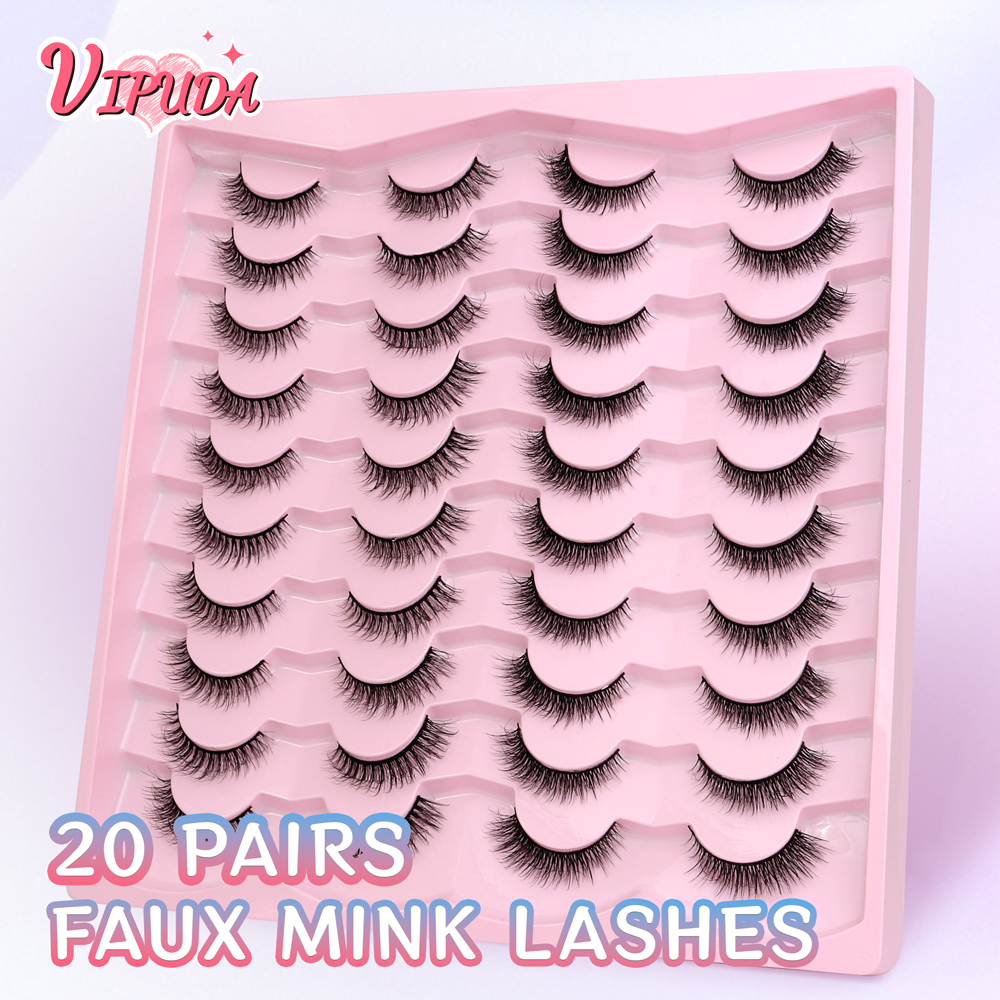 20 Pares ng 3D na Maliliit na Pilikmata Maling Eyelashes Faux Mink Eyelashes
