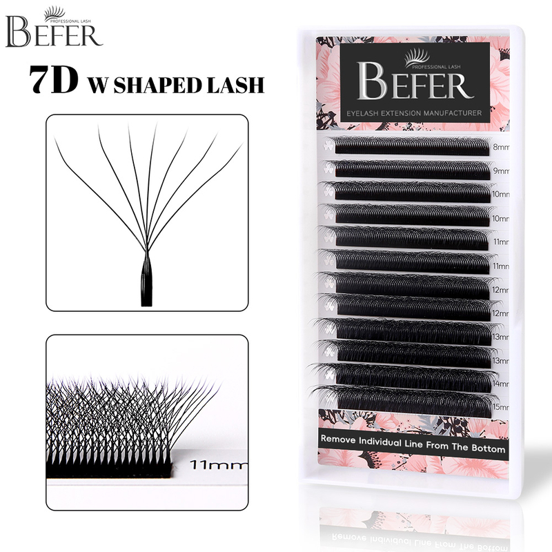 W Shape Prodlužov&aacute;n&iacute; řas 7D Premade Fans Lashes Extensions