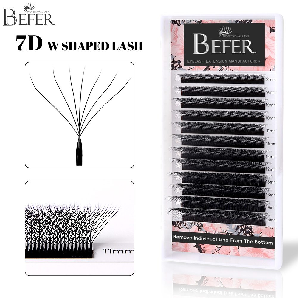 W Shape Prodlužov&aacute;n&iacute; řas 7D Premade Fans Lashes Extensions