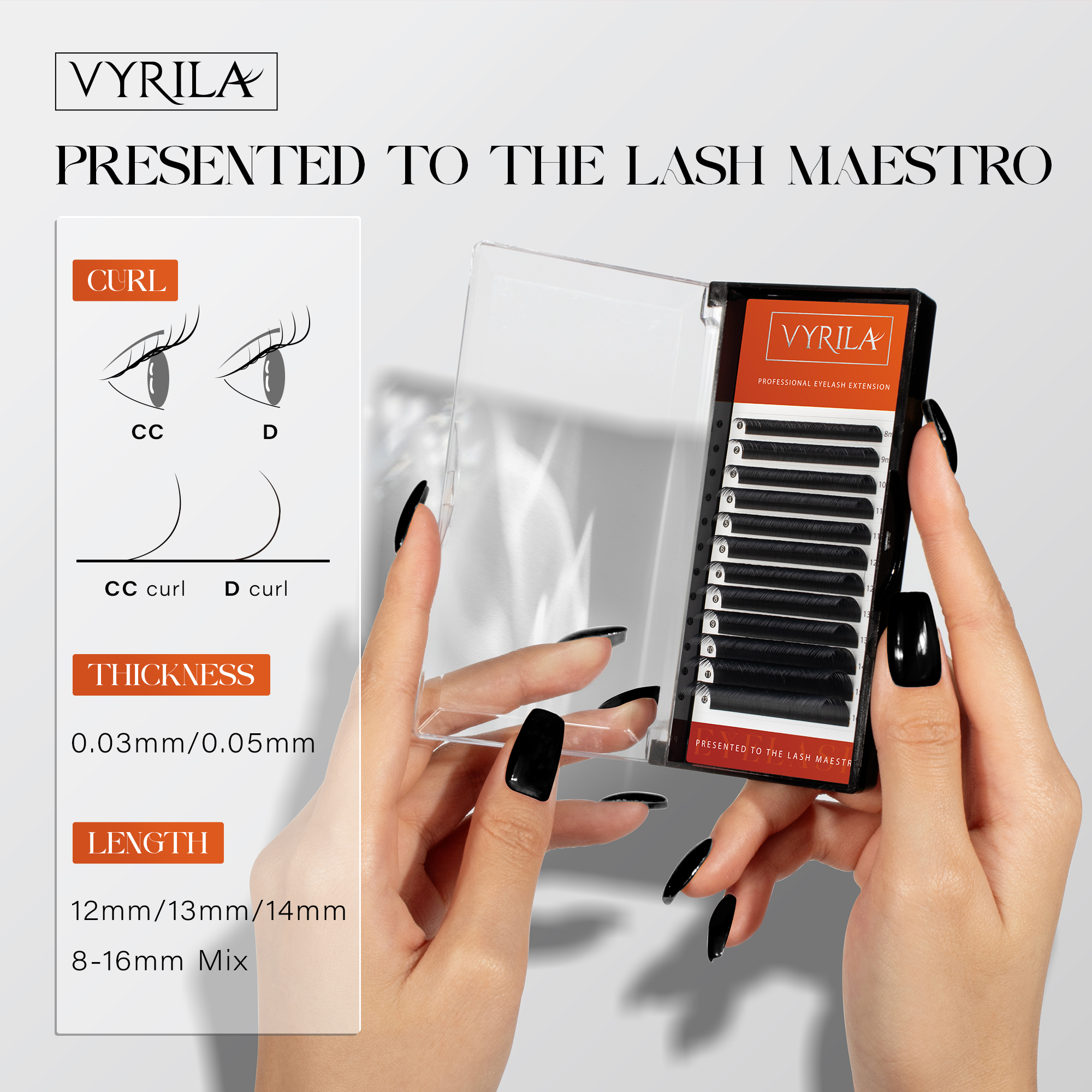Mat sorte individuelle vipper Volume Lash Extensions