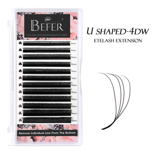 BEFER U Shape 4D W Ciglia Premade Fan Ciglia Estensioni