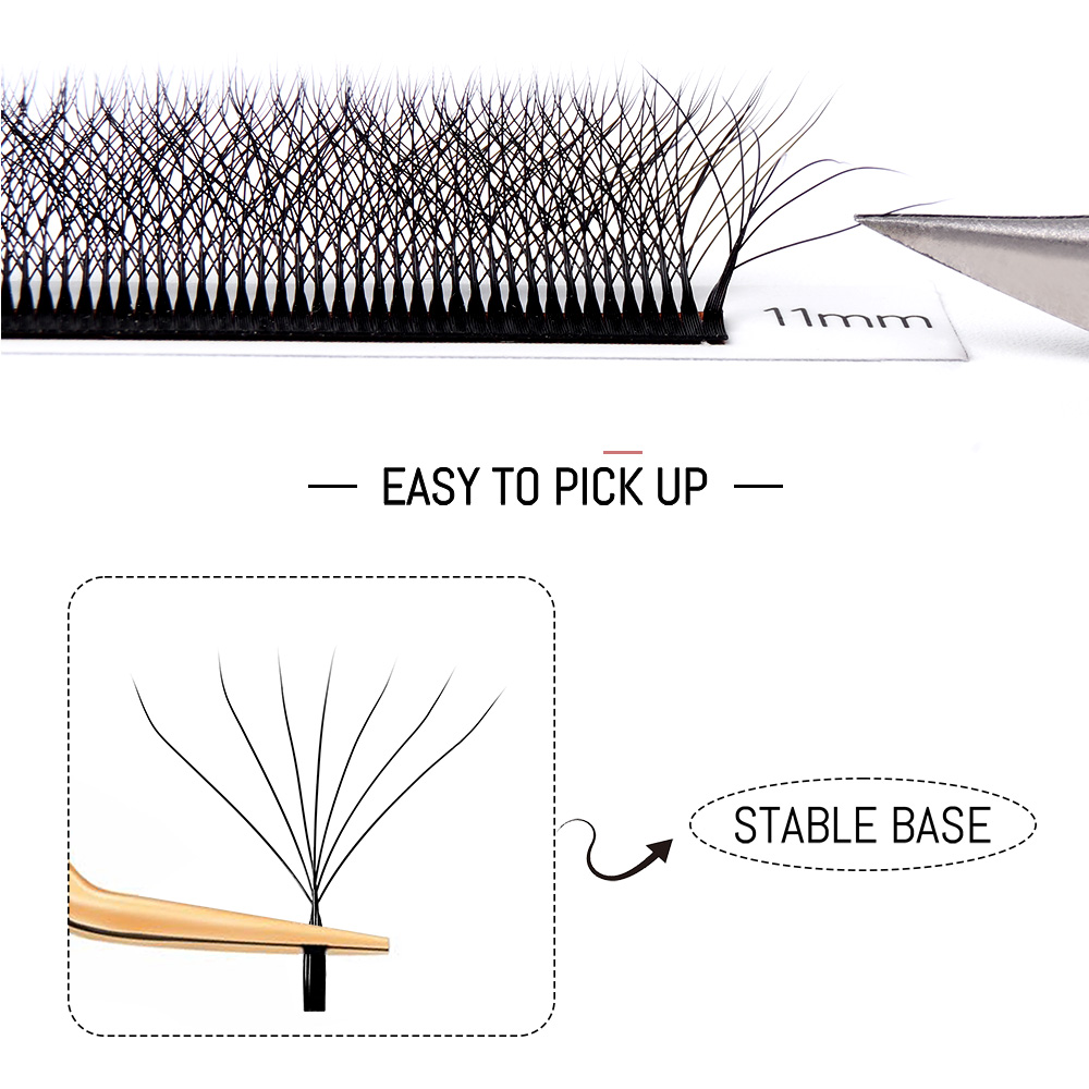 W Shape Prodlužov&aacute;n&iacute; řas 7D Premade Fans Lashes Extensions