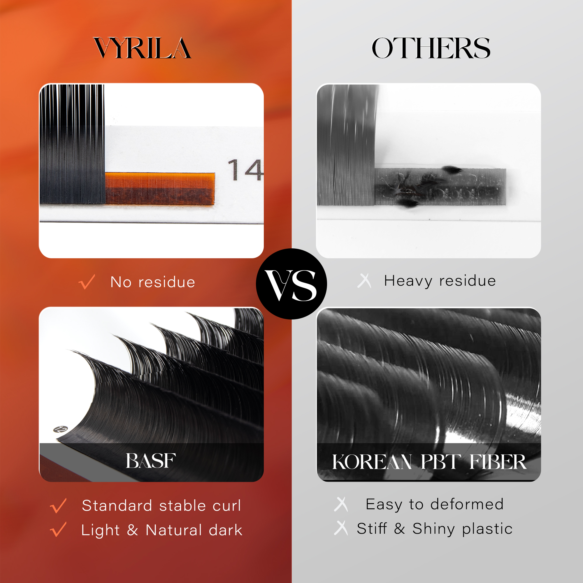 Mat sorte individuelle vipper Volume Lash Extensions