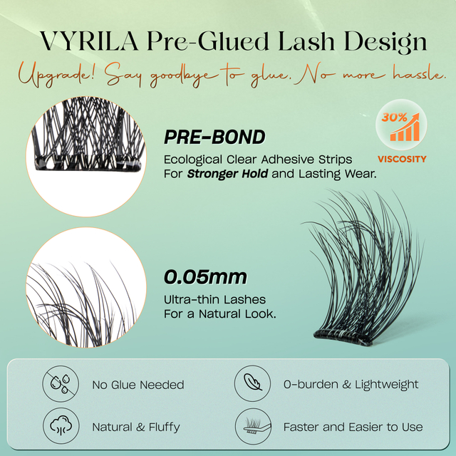 Grupe qerpik&euml;sh vet&euml;ngjit&euml;se VYRILA Nuk ka nevoj&euml; p&euml;r ngjit&euml;s Zgjatje qerpik&euml;sh DIY Pre-Glued-Muse