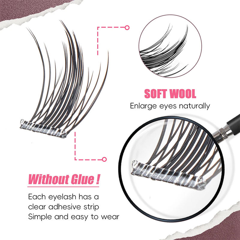  Selvkl&aelig;bende Lash Cluster Manga Diy Lash Extensions