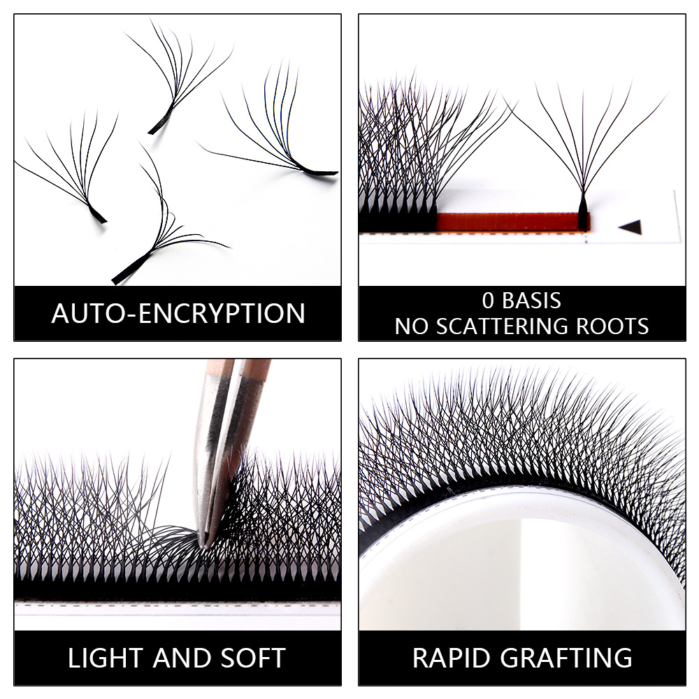 W Shape Prodlužov&aacute;n&iacute; řas 7D Premade Fans Lashes Extensions
