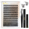 D Curl Eyelash Cluster DIY Անհատական ​​Թարթիչների Կլաստեր հավաքածու