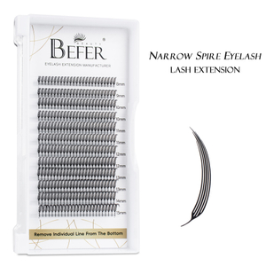 BEFER Narrow Spire Eyelash Comic Spire Eyelashes رموش مراوح مزهرة أوتوماتيكية