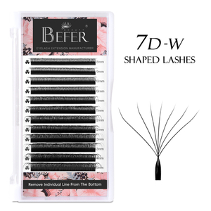 BEFER 7D W আকৃতির প্রিমেড ফ্যান আইল্যাশ এক্সটেনশন