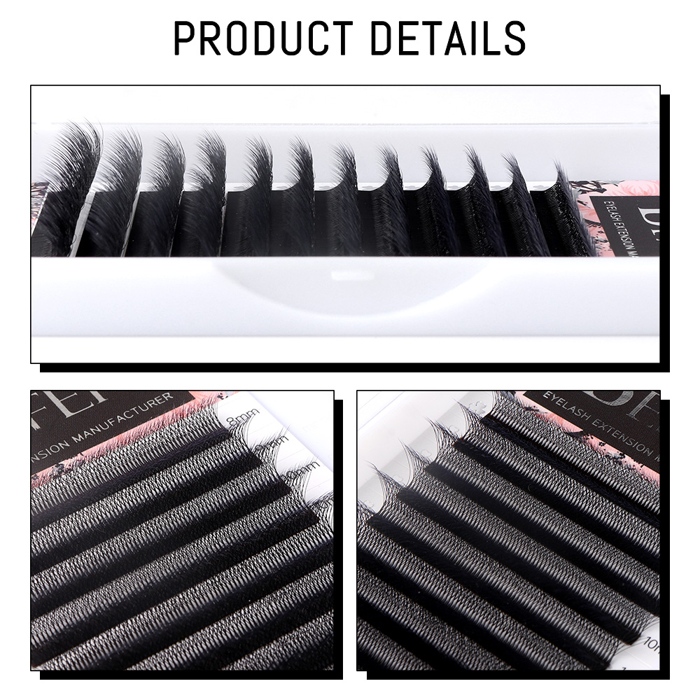 W Shape Prodlužov&aacute;n&iacute; řas 7D Premade Fans Lashes Extensions