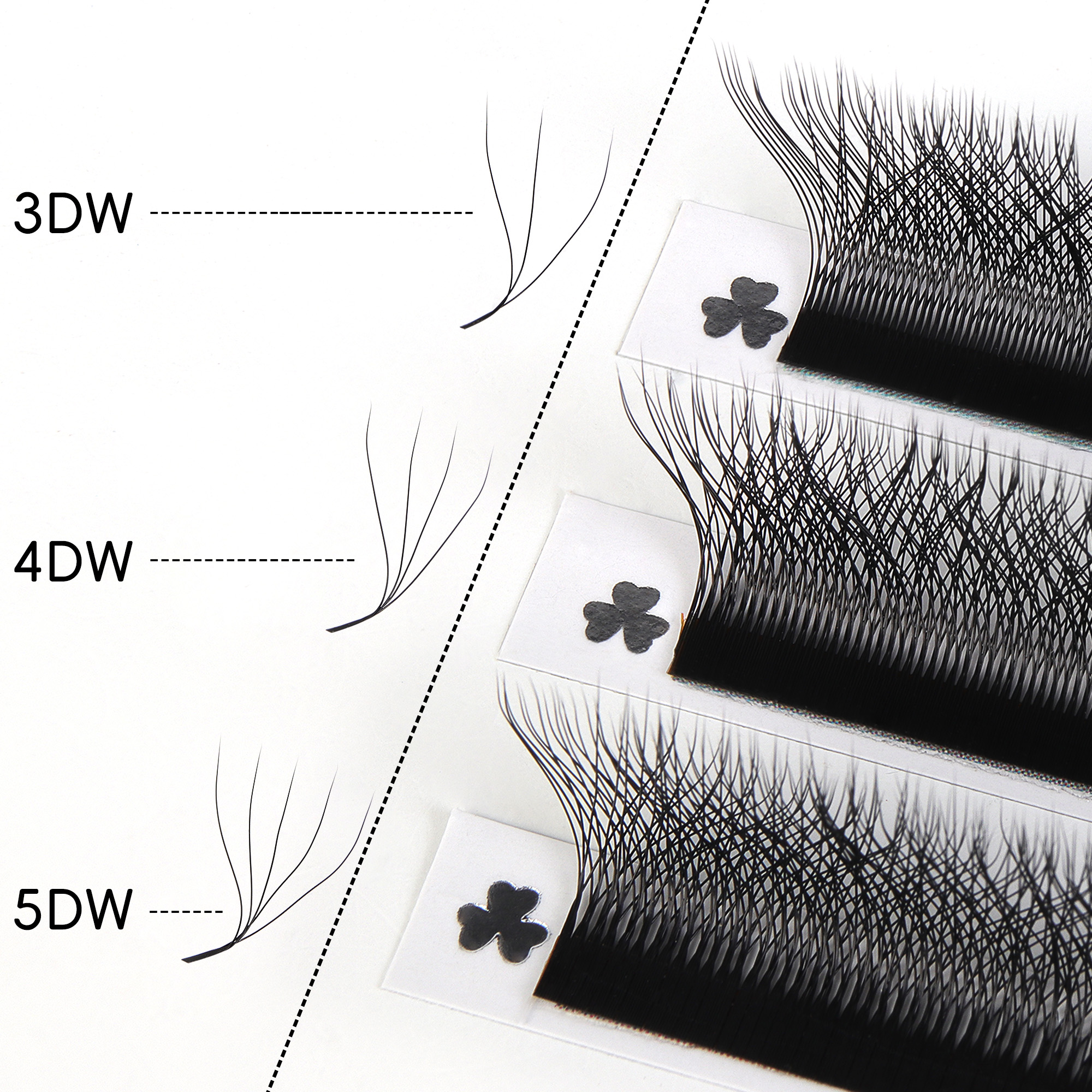 BEFER LU 3D W-f&ouml;rmige vorgefertigte F&auml;cher-Wimpernverl&auml;ngerungen
