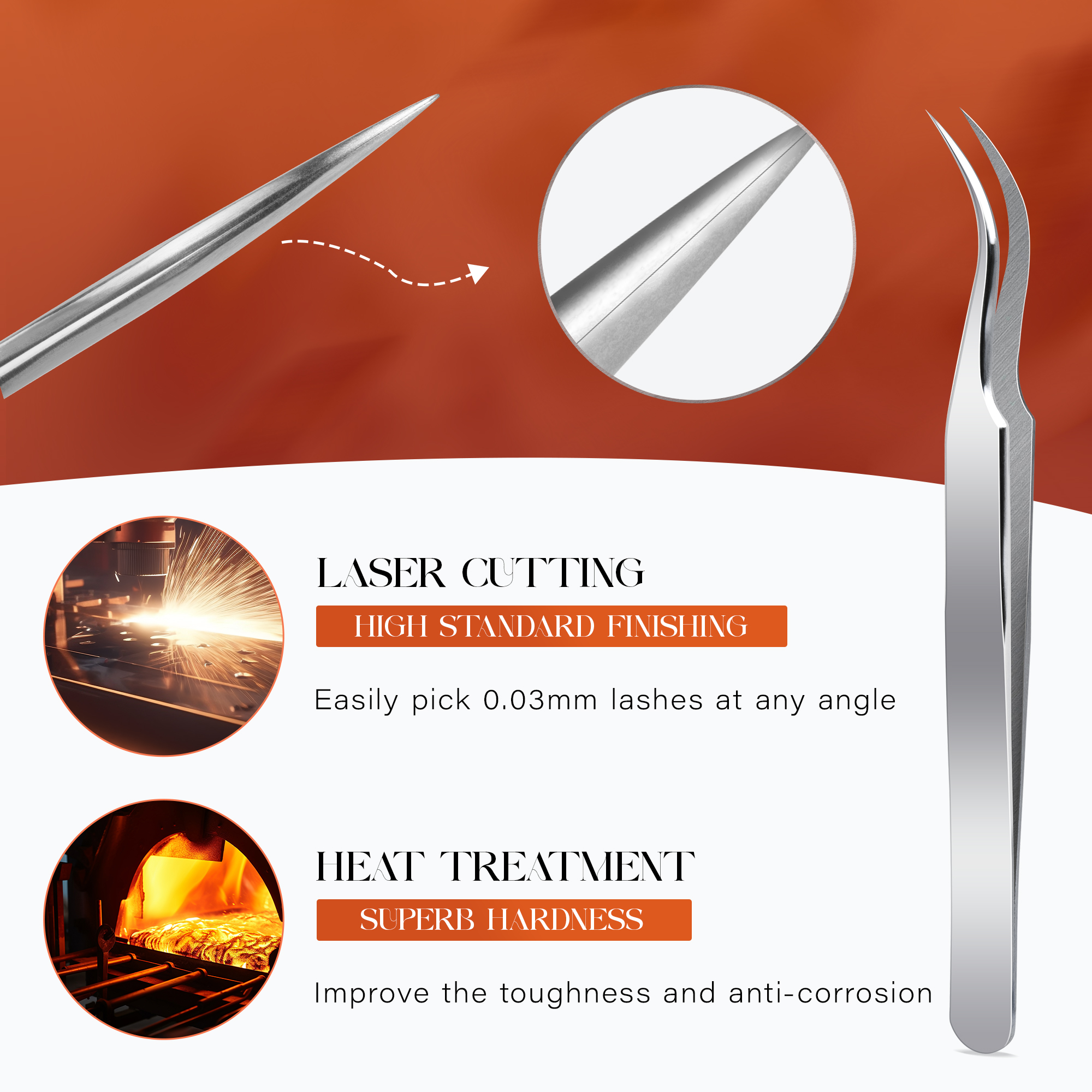 Herramienta de aplicaci&oacute;n de pesta&ntilde;as postizas de volumen profesional Lash Tweezer