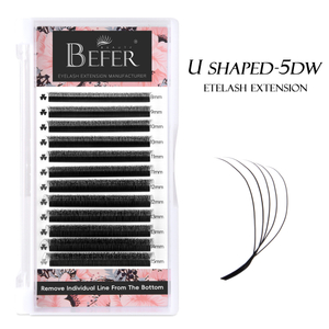 BEFER U Shape 4D W Wimpers Premade Fans Wimpers Extensions