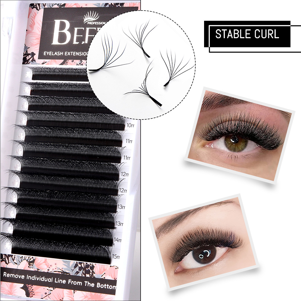 W Shape Prodlužov&aacute;n&iacute; řas 7D Premade Fans Lashes Extensions