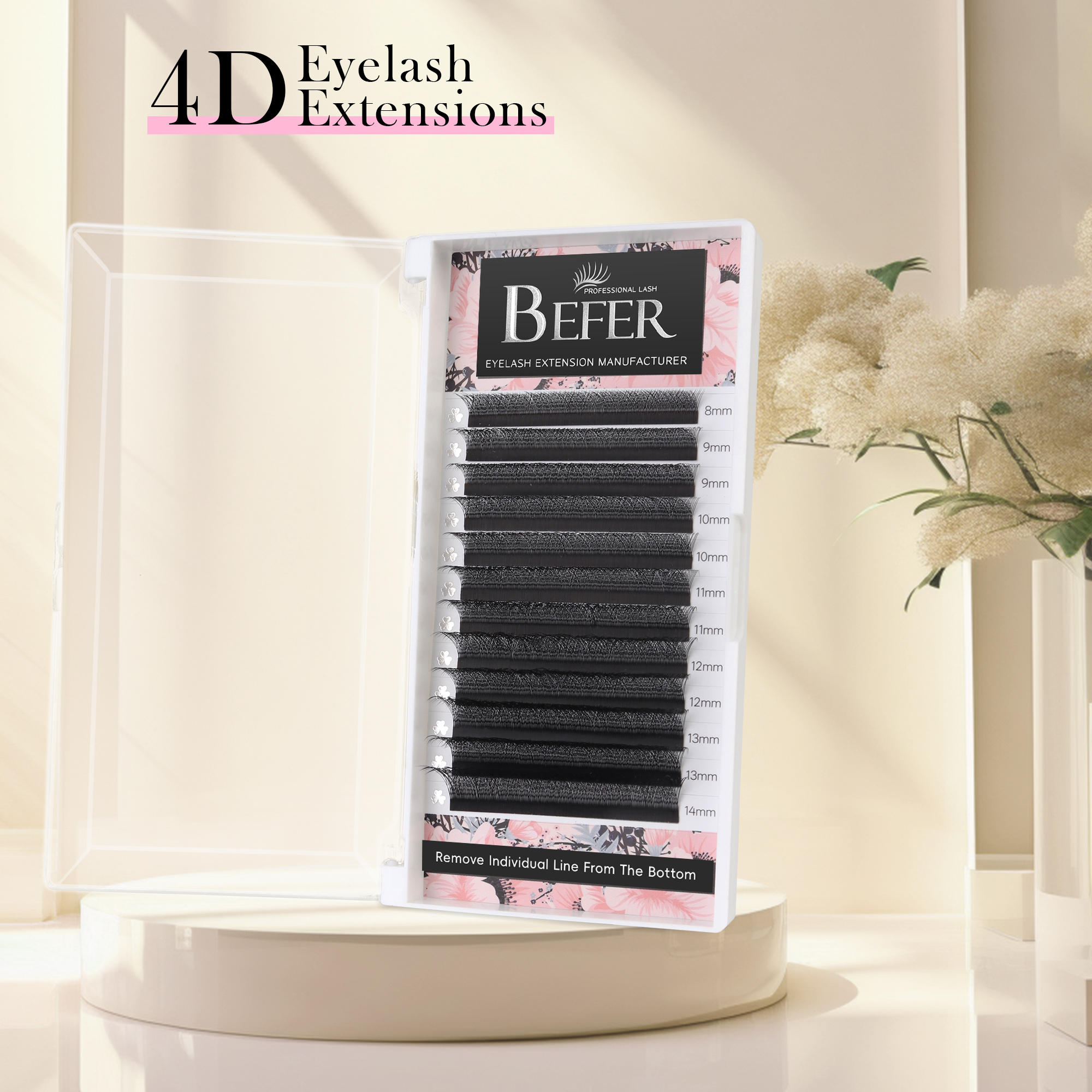 4D W Shape &ouml;gonfransf&ouml;rl&auml;ngning Premade Fan Lash Extension