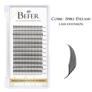 BEFER Comic Spire Wimpers Outomatiese Bloei Premade Fans Wimpers