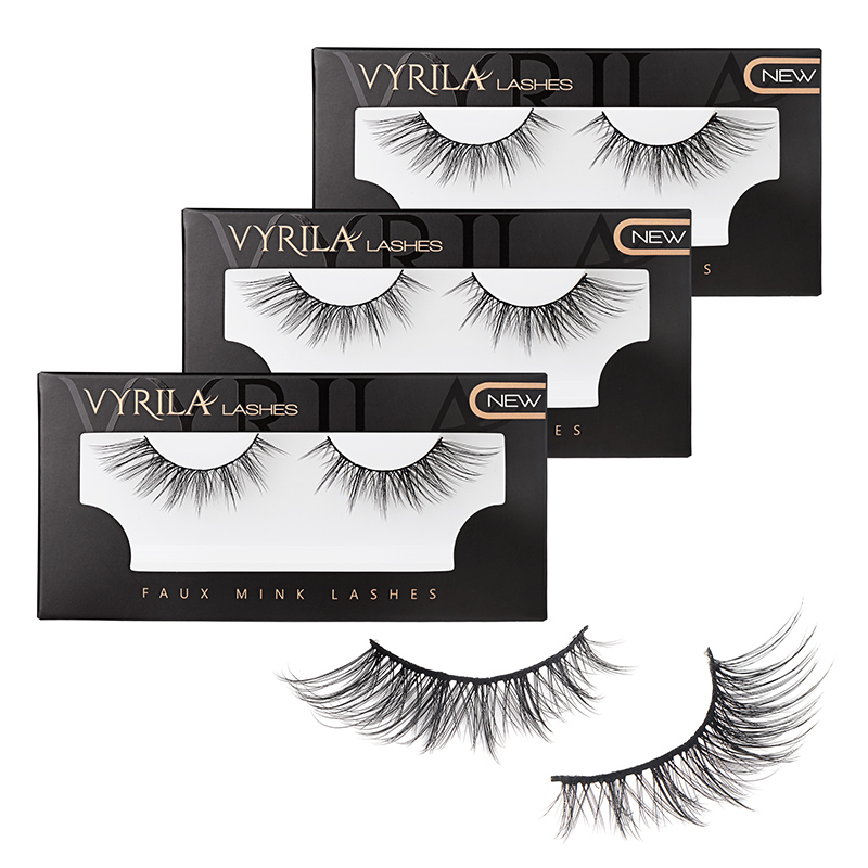 Faux Mink Cat Eye Lashes Wispy 3D Fluffy Strip Lashes
