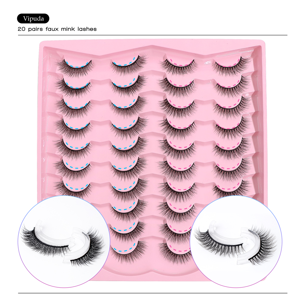 20 Pares ng 3D na makikislap na pilikmata Maling pilikmata Faux Mink Eyelashes