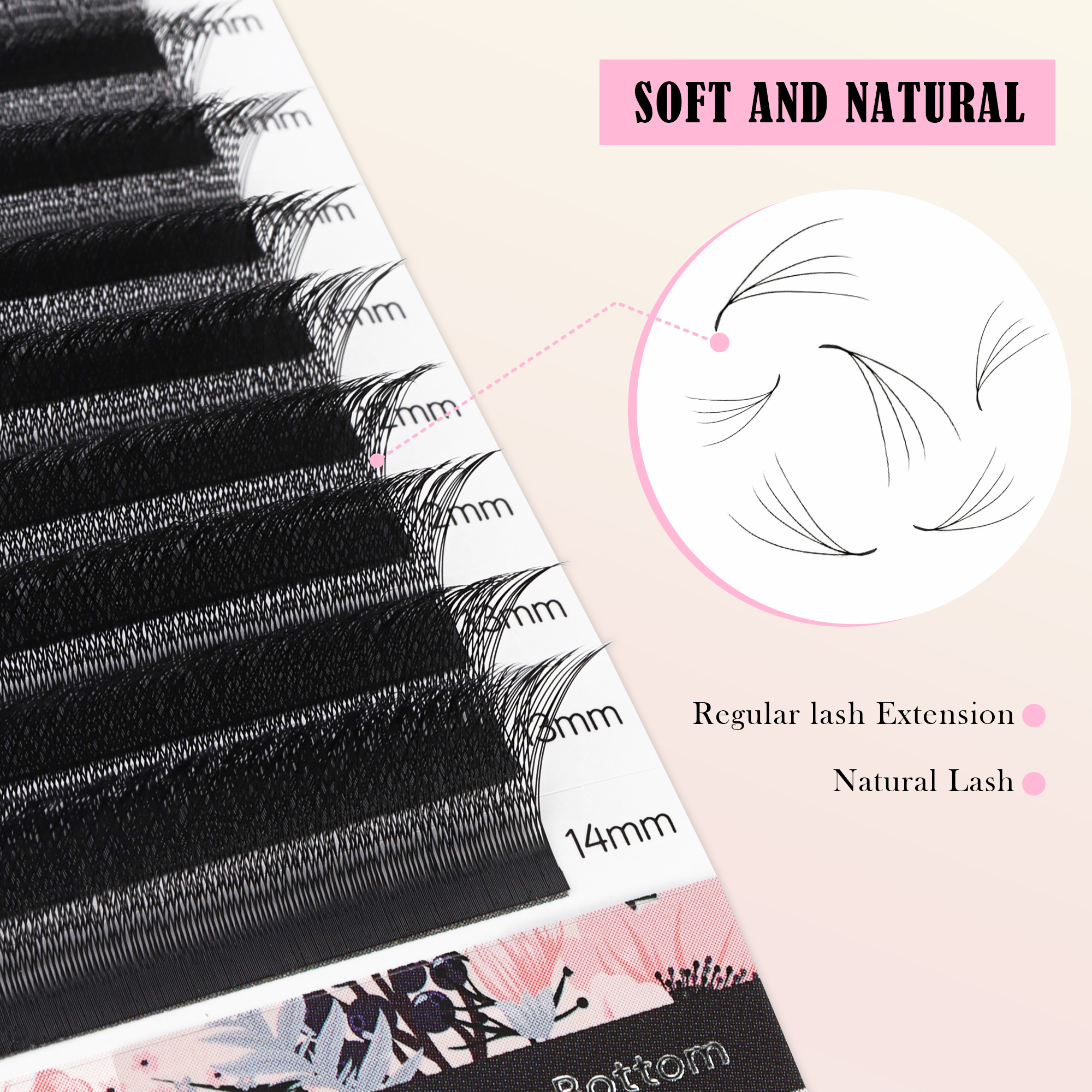4D W Shape &ouml;gonfransf&ouml;rl&auml;ngning Premade Fan Lash Extension