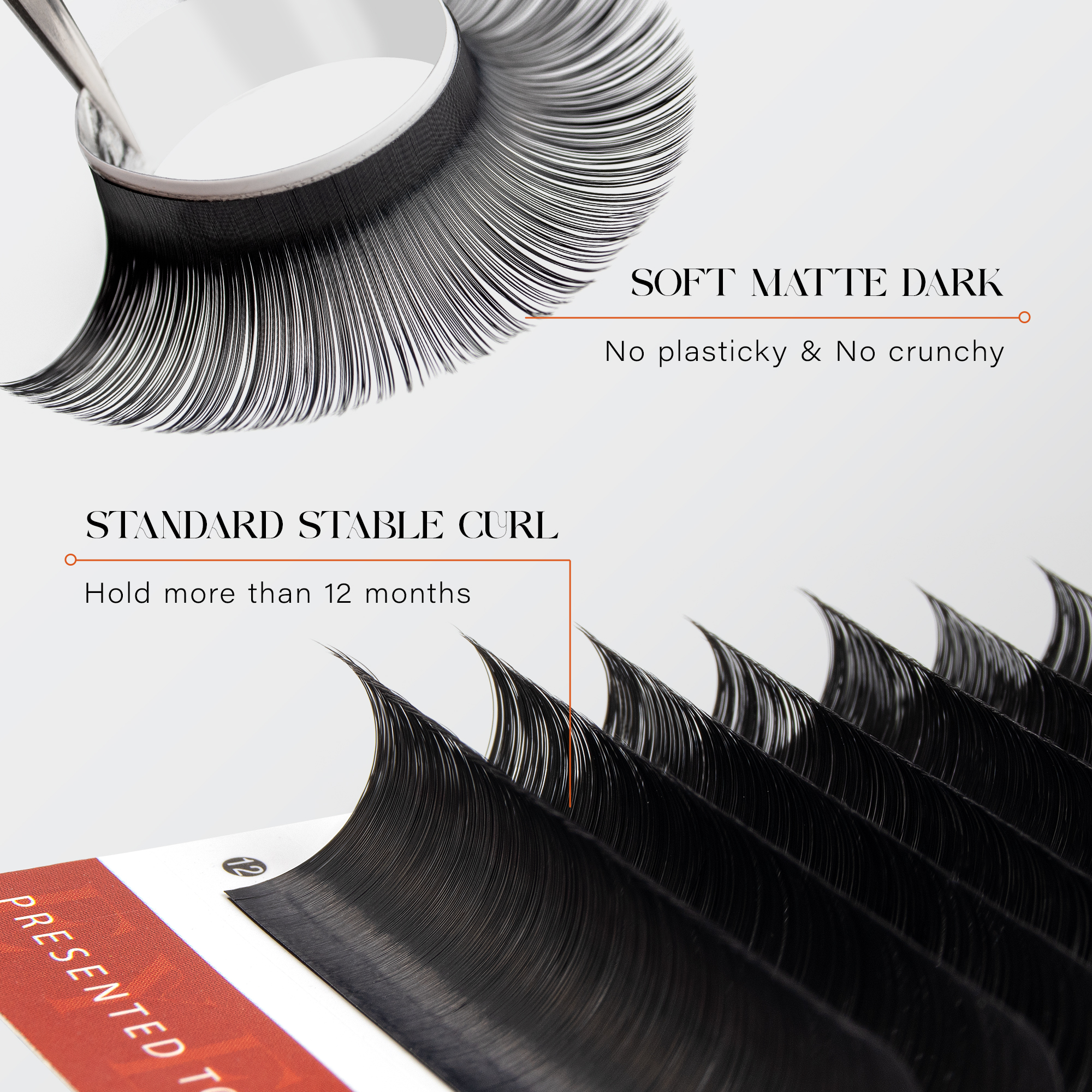 Mat sorte individuelle vipper Volume Lash Extensions