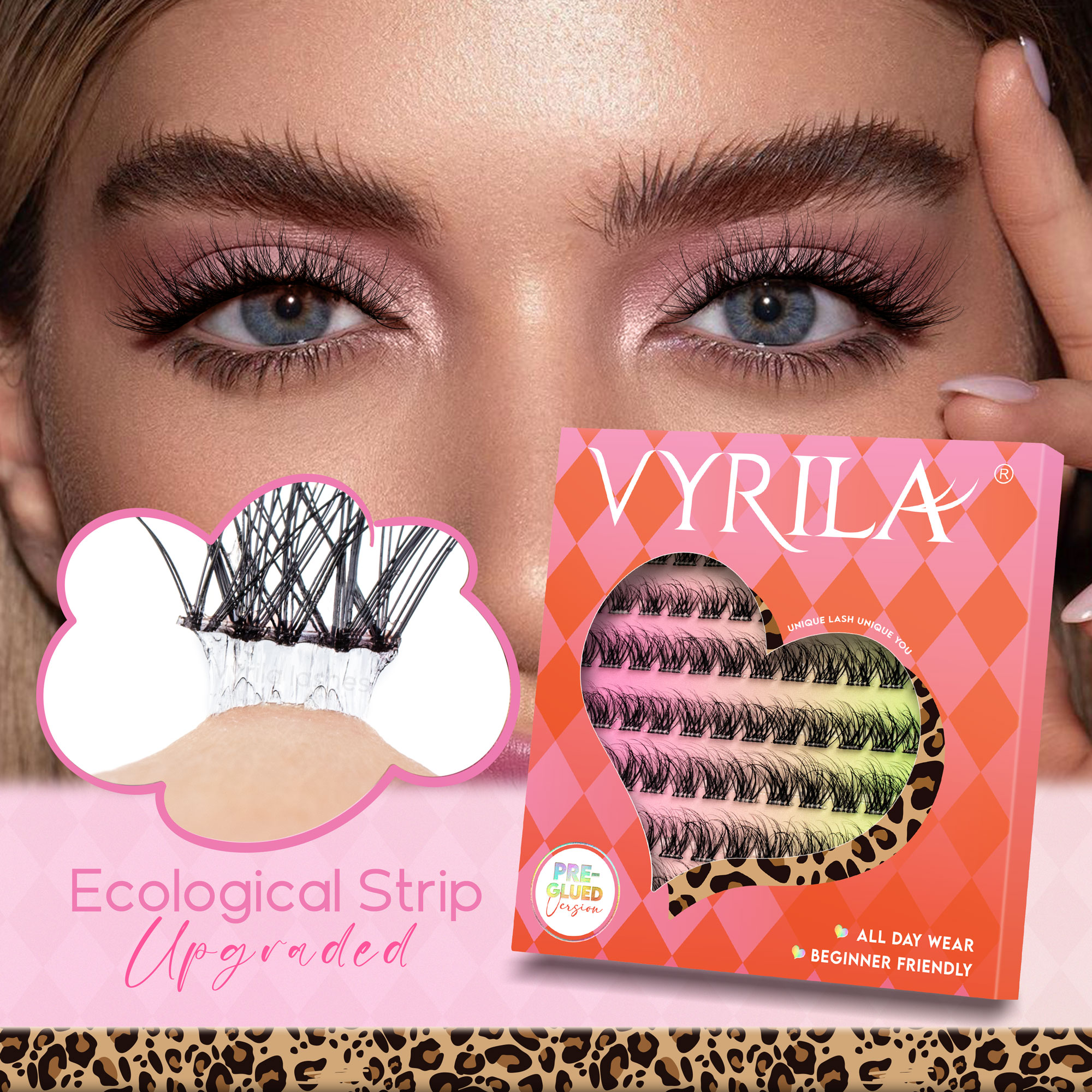VYRILA Kendinden Yapışkanlı Kirpik K&uuml;meleri Tutkal Gerekmez DIY Kirpik Uzantıları Taşınabilir &Ouml;n Yapıştırılmış-Hush Kirpikler