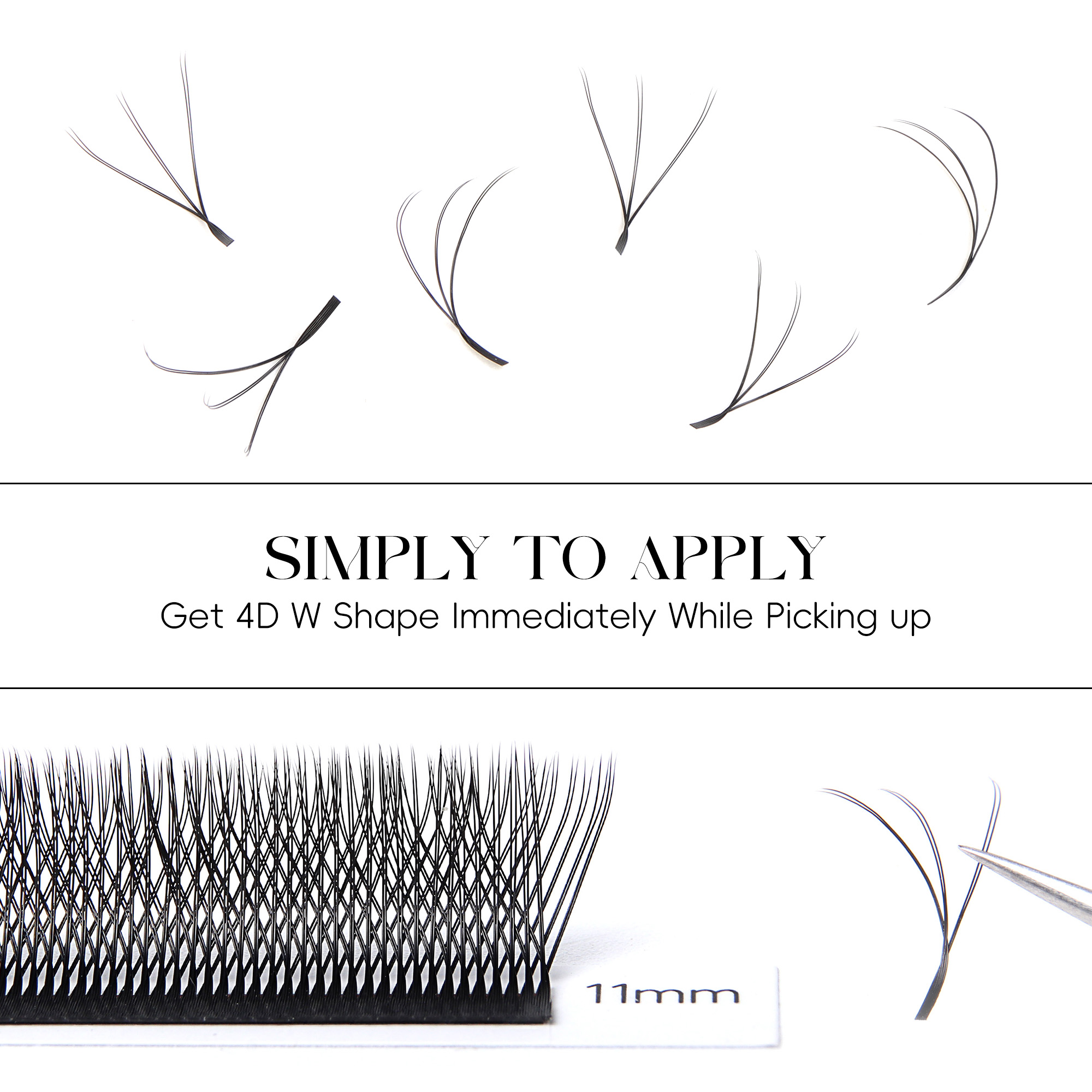 BEFER W 6D Shaped Premade Fans Eyelash Extensions